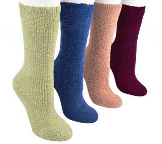 MUK LUKS Womens Micro Chenille Sock 4 Pair Pac k —