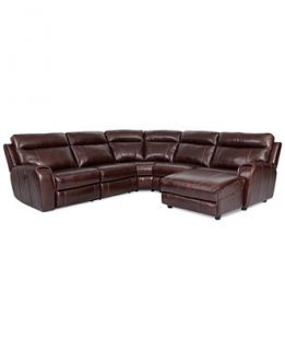 Braddy 5 Piece Chaise Sectional with 1 Powered Recliner   Furniture