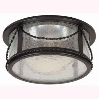 Hampton Bay 6 in. Oil Rubbed Bronze Recessed Deco Trim with Seeded Glass Shade HBR651ORB