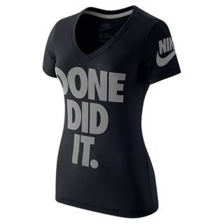 Womens Nike Done Did It Mid V Neck T Shirt   619468 010