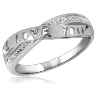 JewelersClub White Diamond Accent "I LOVE YOU" Ring