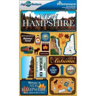 Jet Setters Dimensional Stickers 4.5"X6" Sheet New Hampshire