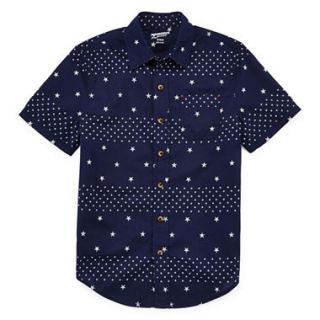 Arizona Short Sleeve Printed Woven Button Front Shirt   Boys 8 20