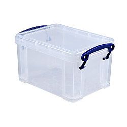 Really Useful Boxes Plastic Storage Box 1.6 Liters 7 12 x 5 14 x 4 14  Clear
