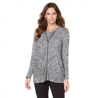 Serena Williams Marled Knit Zip Front Top   7922645
