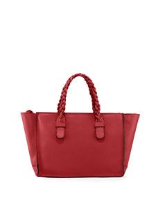 Valentino T.B.C. Braided Small Tote Bag, Red