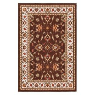 Ottomanson Prestige Collection Traditional Persian All Over Pattern Design Brown 5 ft. x 6 ft. 6 in. Area Rug PTG7528 5X7