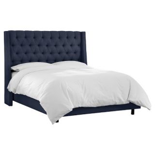 Archer Linen Tufted Wingback Bed   Skyline