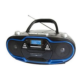 Supersonic SC 745 Portable MP3/CD Player With USB/Aux Inputs/Cassette Recorder and AM/FM Radio, Blue