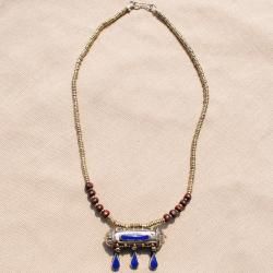 Hand made Blue Tawiz Pendant Necklace (Afghanistan)  