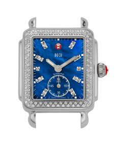 MICHELE Deco 126 Diamond Chronograph Watch Head, Blue