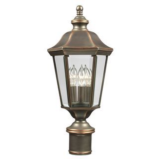 Olde Copper Traditional 3 light Outdoor Posthead