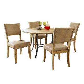 Charleston Parsons Chair and Round Dining Table Wood/Brown (5 Piece