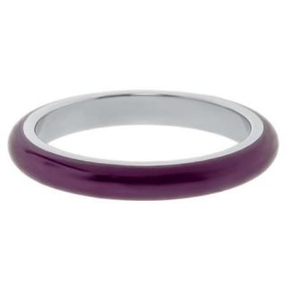 Stainless Steel Purple Enamel 3mm Ring Size 5