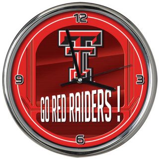 Texas Tech Red Raiders Go Team! Chrome Wall Clock