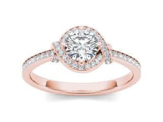 De Couer 14k Rose Gold 3/4ct TDW Diamond Solitaire Engagement Ring (H I, I2)