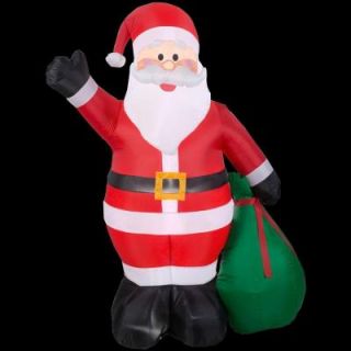 Home Accents Holiday 6.5 ft. H Inflatable Santa with Gift Sack 36676