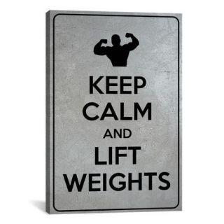 iCanvas Keep Calm and Lift Weights Textual Art on Canvas