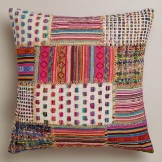 Multicolor Patchwork Whipstitch Throw Pillow