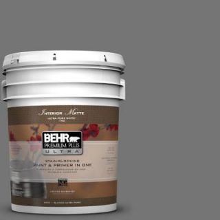 BEHR Premium Plus Ultra 5 gal. #N520 5 Iron Mountain Matte Interior Paint 175305