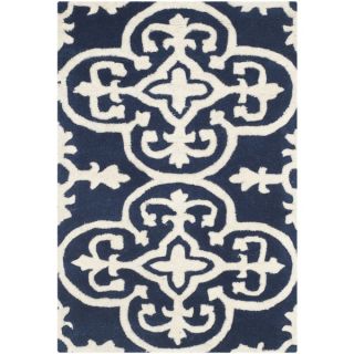 Safavieh Handmade Moroccan Chatham Dark Blue/ Ivory Wool Rug (2 x 3
