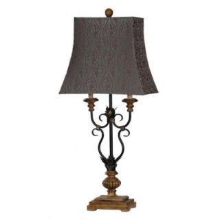 Absolute Decor 32.25 in. Pine and Gold Metal and Resin Table Lamp DISCONTINUED CVATP497