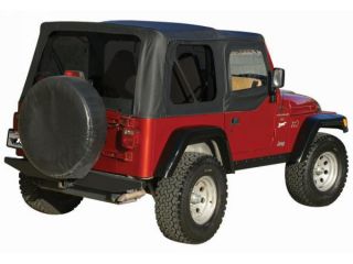 Replace A Top Jeep Wrangler 1997 2002 Black Denim Tinted window kit for factory soft top or Bestop Replace A Top (Includes two rear side windows and