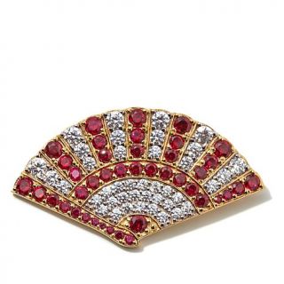 Jean Dousset 4.78ct Absolute™ and Created Ruby "Fan" Vermeil Pin   8068889