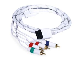 6FT Audio Video ED Component Cable for Wii & Wii U   White (Net Jacket)