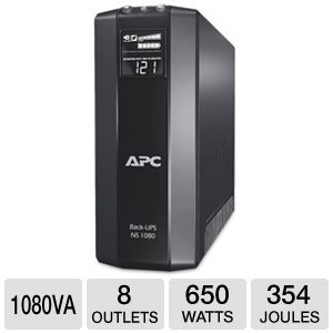 APC 1080VA Power Saving Back UPS   650 Watts, 120V Input & Output, 8 Outputs, 12A Input Current, 354 Joules, 6 ft. Cord Length    BN1080G