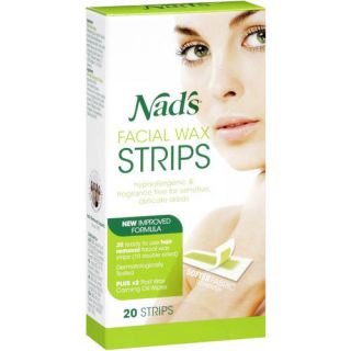 Nad's Facial Wax Strips, 20 count