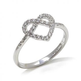 Absolute™ 0.3ct Pavé Infinity Heart Sterling Silver Ring   7944665