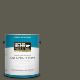 BEHR Premium Plus 1 gal. #N370 7 Night Mission Satin Enamel Interior Paint 730001