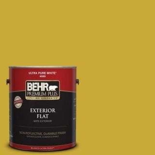 BEHR Premium Plus 1 gal. #P320 7 Sweet and Sour Flat Exterior Paint 430001