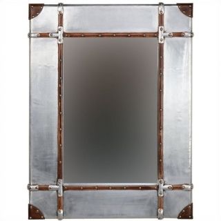 Linon Aluminum Framed Wall Large Mirror in Silver and Brown   AMMMIR224X321