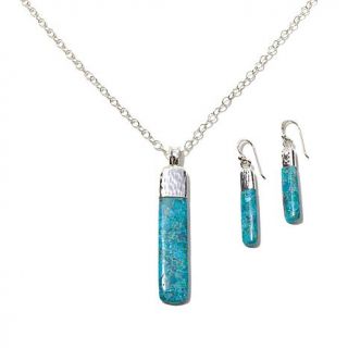 Studio Barse Gemstone Bar Sterling Silver Pendant and Earrings Set   7922479