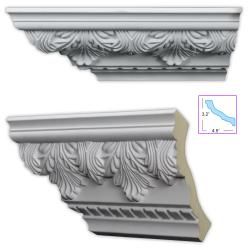 Baroque style 7.5 inch Crown Molding w/ Acanthus Medillions (8 pack)