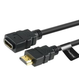 Insten High Speed HDMI Cable 28AWG M/F Extension , 8 inch Black
