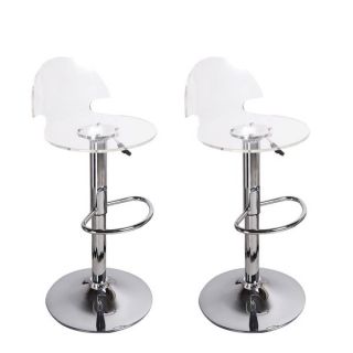 Adeco Transparent Hydraulic Lift Adjustable Barstool Chair (Set of 2