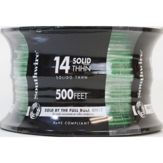 500 ft 14 AWG Solid Green Copper THHN Wire (By the Roll)