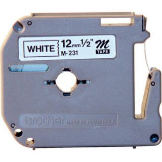 Brother 0.47" Black on White "M" Labeling M231