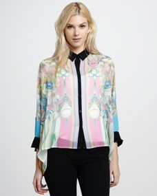 Clover Canyon Flower Tracers Sheer Blouse