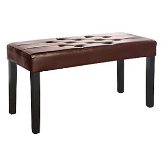 CorLiving™ Fresno Leatherette 35 12 Panel Hall Entry Bench, Brown