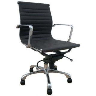 Creative Images International Low Back Leatherette Office Chair with Chrome Base