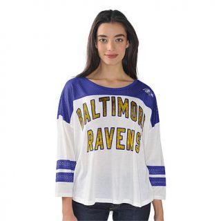 Officially Licensed NFL For Her Hail Mary Jersey Knit Top   Ravens   7759520