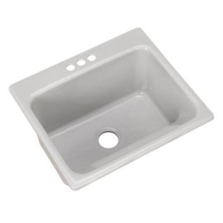 Thermocast Kensington Drop In Acrylic 25 in. 3 Hole Single Bowl Utility Sink in Ice Grey 21380