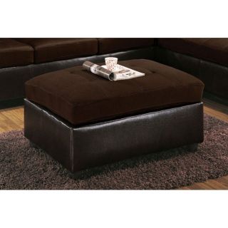 ACME Furniture Milano Faux Leather Ottoman in Chocolate   51327
