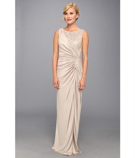 adrianna papell lace jersey gown