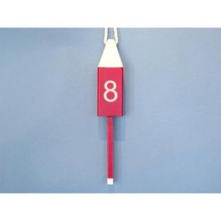 Wooden Red Number 8 Squared Decorative Buoy 15 in.   Handcrafted Beach Decor