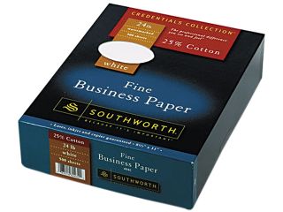 Southworth 404C 25% Cotton Business Paper, 24 lbs., 8 1/2 x 11, White, 500/Box